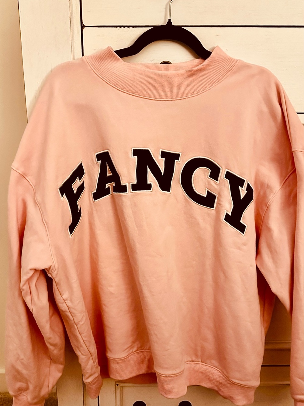 Pink 'FANCY' Crewneck Sweatshirt - Women's Casual Pullover